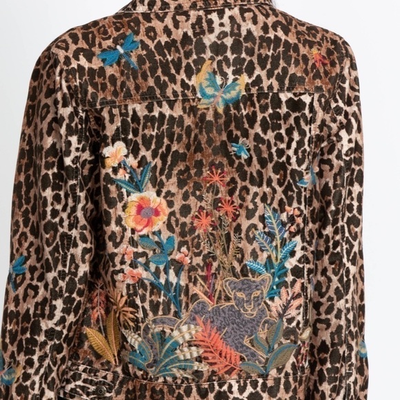Johnny Was heavily embroidered SHURI COTTON VELVET TRUCKER JACKET NWT - Picture 5 of 10